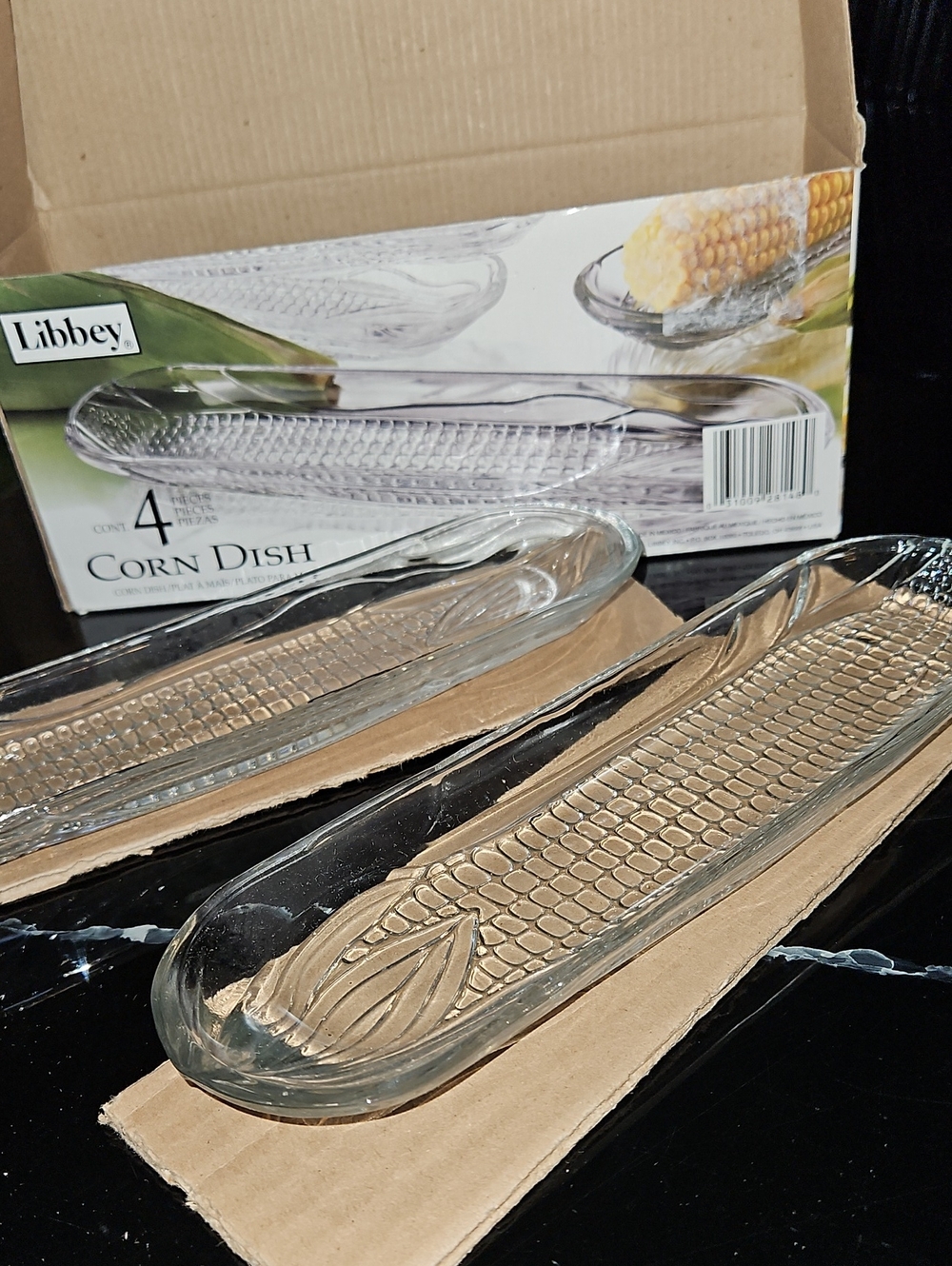 Libbey Clear Glass Corn-On-The-Cob Serving Trays
